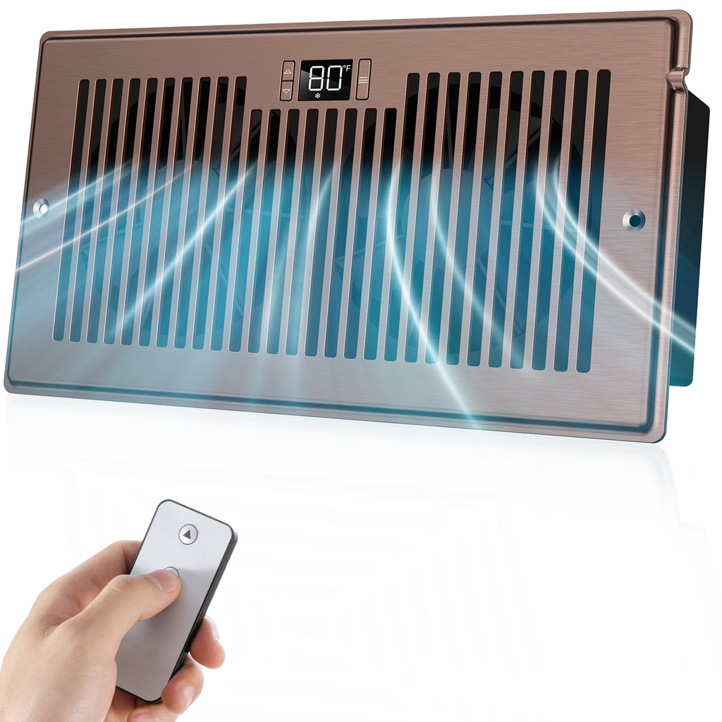 Biowind Quiet Smart Register Booster Fan Fits 6" x 12" Vent Opening - Bronze