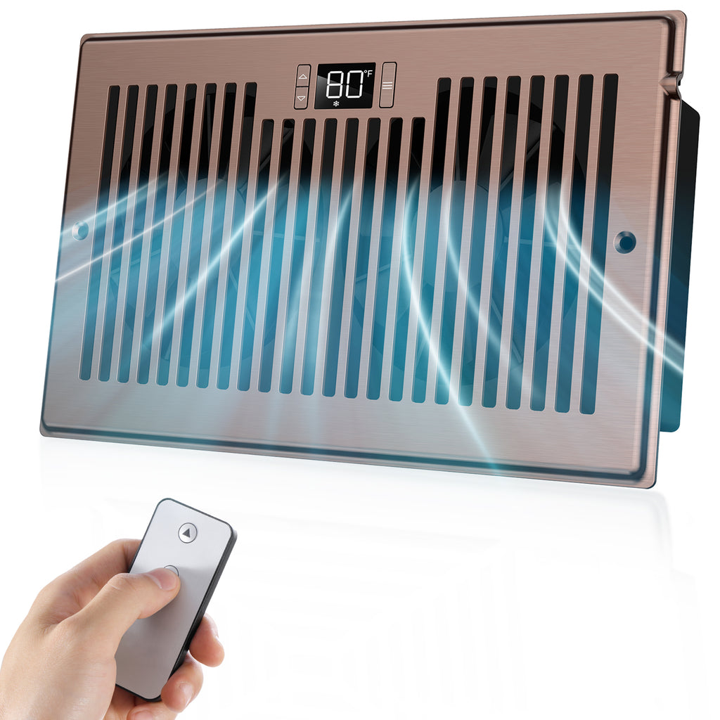 Biowind Quiet Smart Register Booster Fan Fits 6" x 10" Vent Opening - Bronze