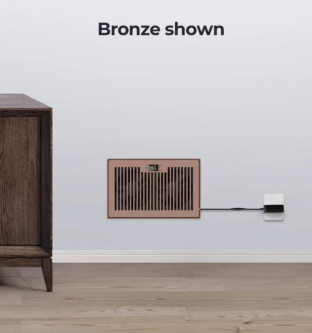 Biowind Quiet Smart Register Booster Fan Fits 6" x 10" Vent Opening - Bronze