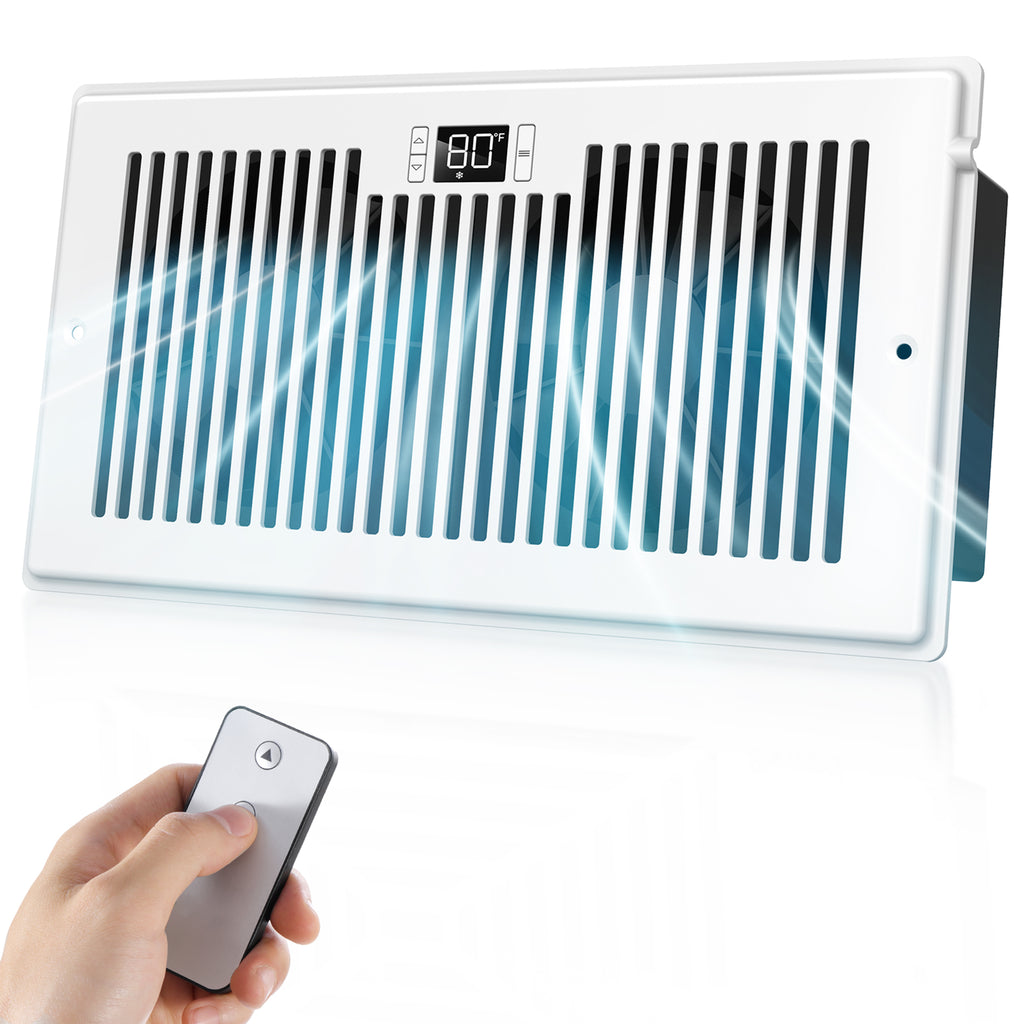 Biowind Quiet Smart Register Booster Fan Fits 6" x 12" Vent Opening - White
